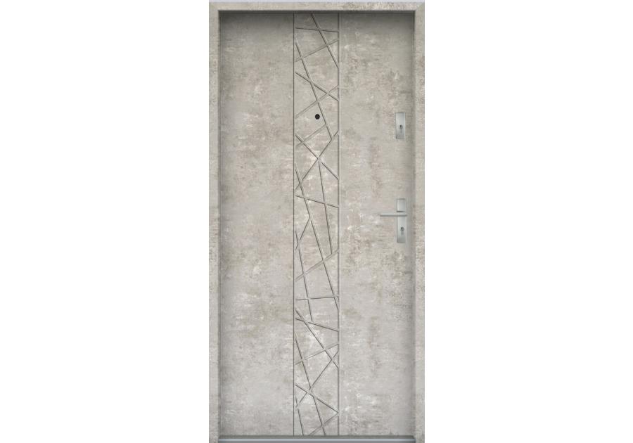 Zdjęcie: Drzwi wejściowe do mieszkań Bastion N-53 Beton naturalny 80 cm lewe ODR KR CENTER