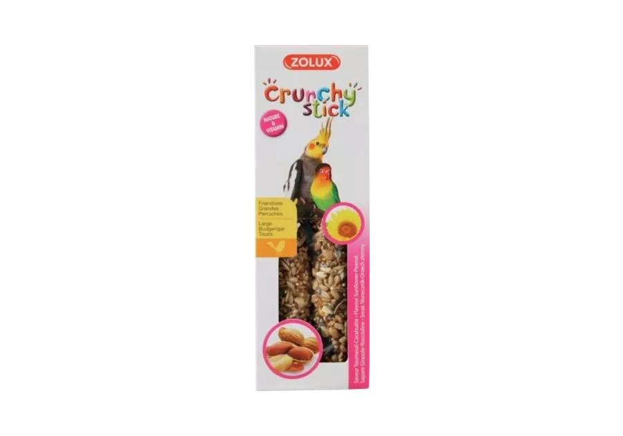 Zdjęcie: Kolba Crunchy Stick średnia papuga, słonecznik, orzech ziemny 115 g ZOLUX