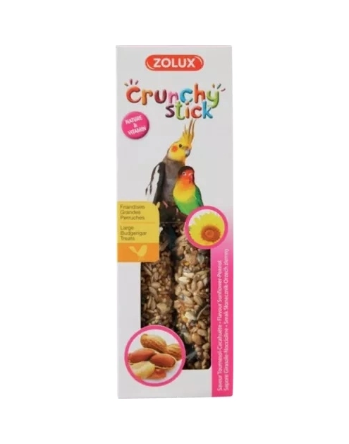 Zdjęcie: Kolba Crunchy Stick średnia papuga, słonecznik, orzech ziemny 115 g ZOLUX