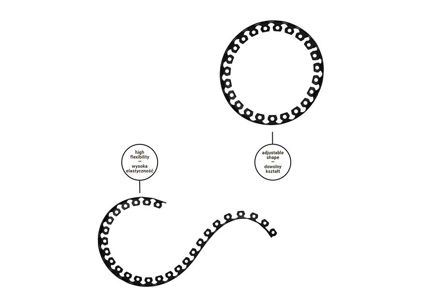 Zdjęcie: Obrzeże ogrodowe Easy Border Set 50 mm, 20 kotew, czarny BRADAS