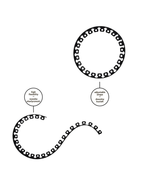 Zdjęcie: Obrzeże ogrodowe Easy Border Set 50 mm, 20 kotew, czarny BRADAS