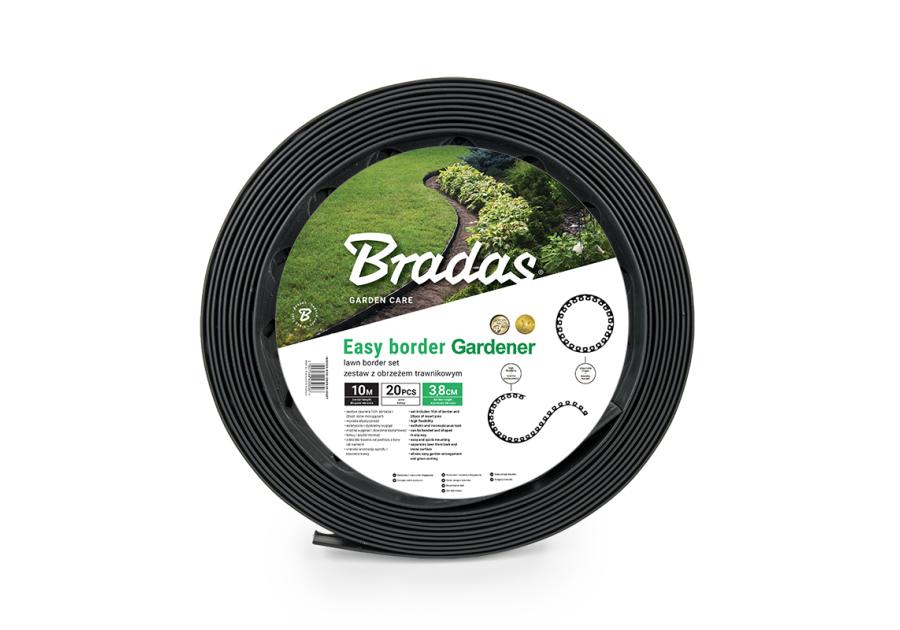 Zdjęcie: Obrzeże ogrodowe Easy Border Set 50 mm, 20 kotew, czarny BRADAS