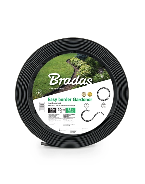 Zdjęcie: Obrzeże ogrodowe Easy Border Set 50 mm, 20 kotew, czarny BRADAS