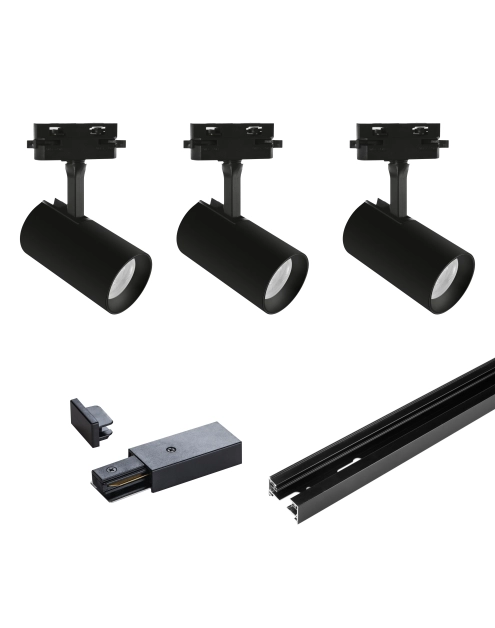 Zdjęcie: Oświetlenie szynowe - zestaw 3xGU10 czarny DPM SOLID