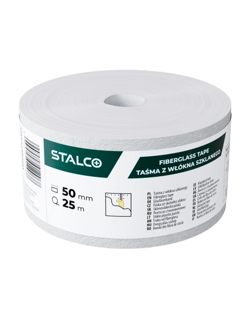 Zdjęcie: Taśma antyrysowa z włókna szklanego do płyt G-K 50 mm x 25 m STALCO