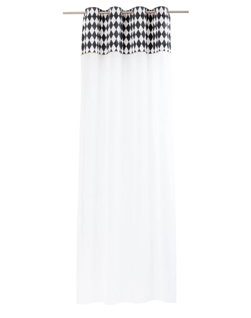 Zdjęcie: Firana z kantą welwetową ideal chic light biało-czarna+złota wszywka 140x270 cm CHIC HOME