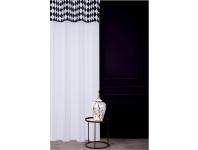 Zdjęcie: Firana z kantą welwetową ideal chic light biało-czarna+złota wszywka 140x270 cm CHIC HOME