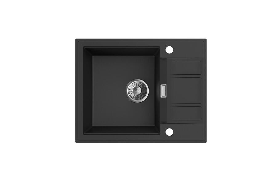 Zdjęcie: Zlewozmywak granitowy Fashion 1-komorowy Lava Stone, z krótkim ociekaczem, 58x46x21,5 cm MILÓ