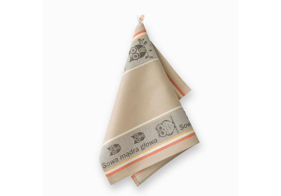 Zdjęcie: Ścierka Czapla 50x70 cm Sowa beżowo-brązowa FLORENTYNA