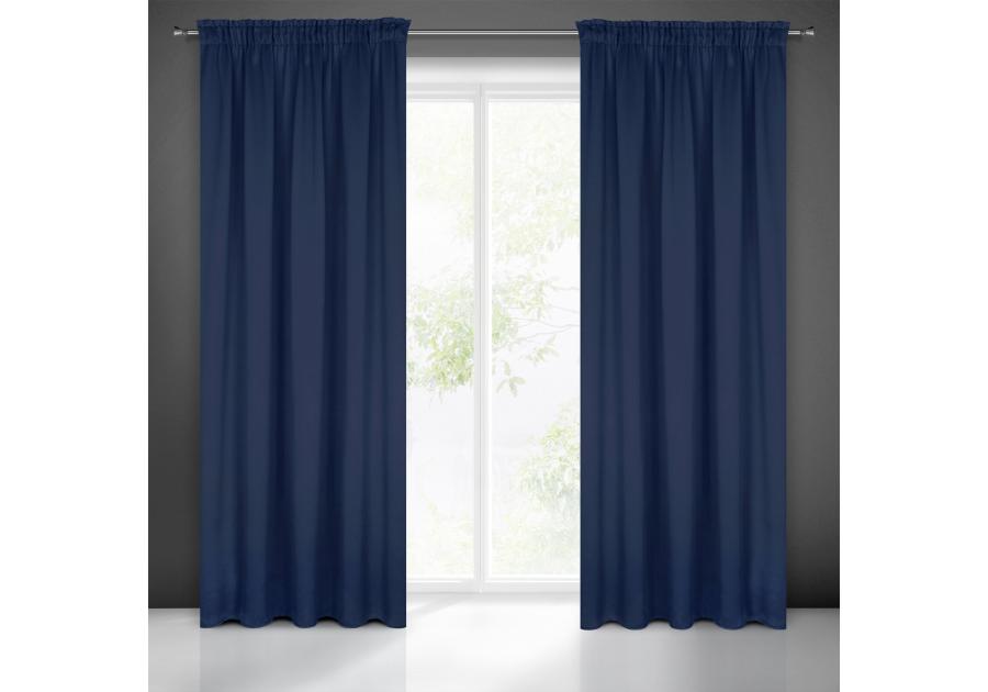 Zdjęcie: Zasłona gotowa Logan na taśmie 135x270 cm granatowy EUROFIRANY