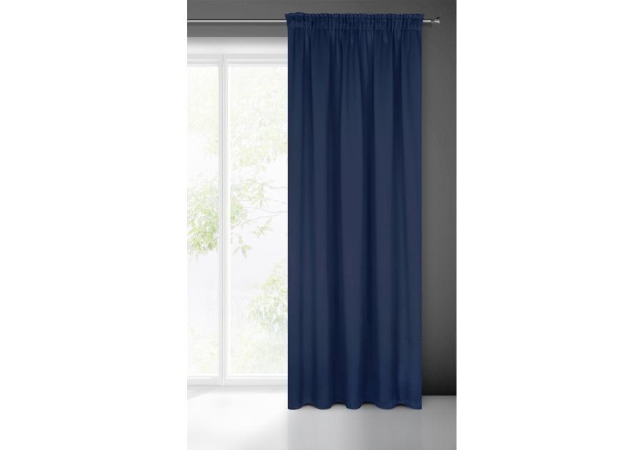 Zdjęcie: Zasłona gotowa Logan na taśmie 135x270 cm granatowy EUROFIRANY