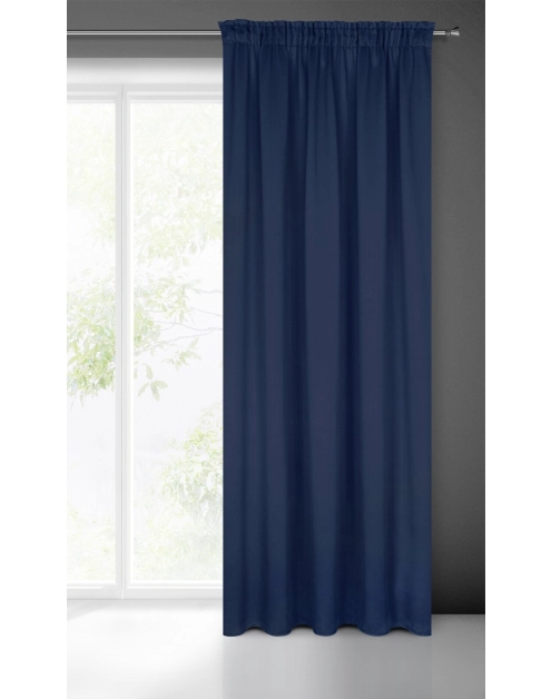 Zdjęcie: Zasłona gotowa Logan na taśmie 135x270 cm granatowy EUROFIRANY
