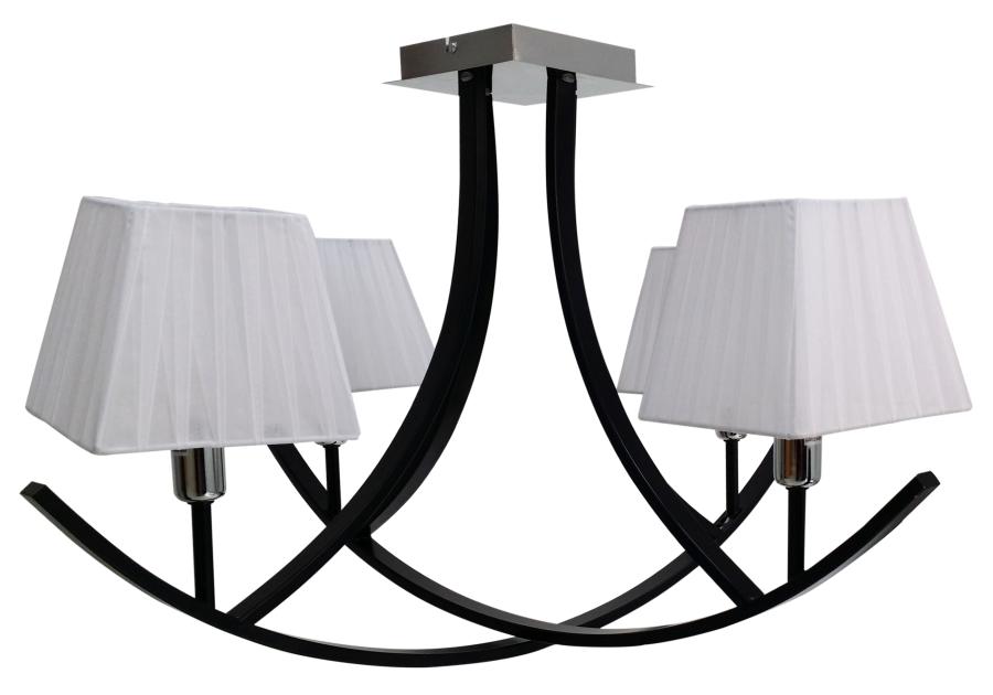 Zdjęcie: Lampa sufitowa wisząca Valencia 4x40 W czarna-biały abażur CANDELLUX