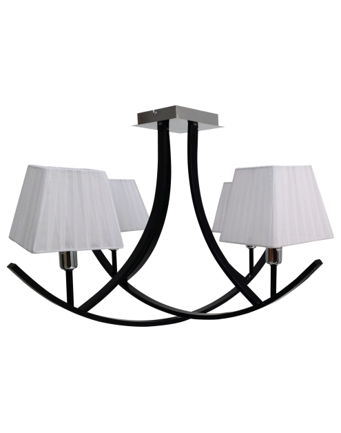 Zdjęcie: Lampa sufitowa wisząca Valencia 4x40 W czarna-biały abażur CANDELLUX