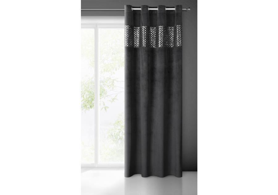 Zdjęcie: Zasłona gotowa Margot 140 x 250 cm czarny EUROFIRANY