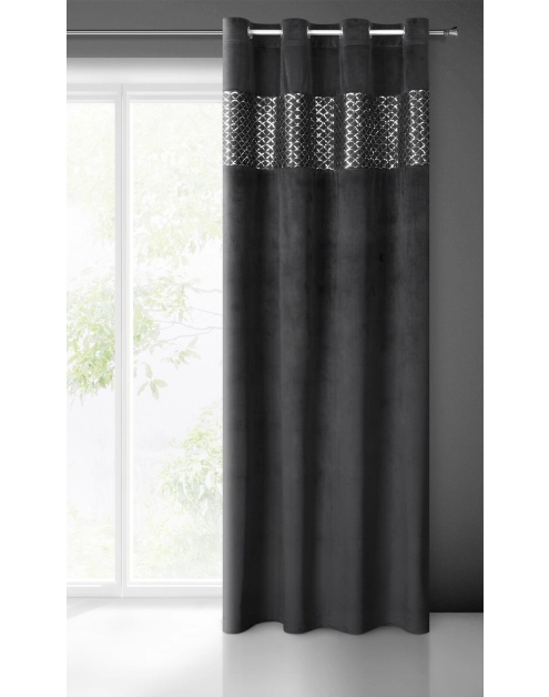 Zdjęcie: Zasłona gotowa Margot 140 x 250 cm czarny EUROFIRANY