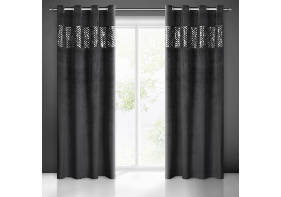 Zdjęcie: Zasłona gotowa Margot 140 x 250 cm czarny EUROFIRANY