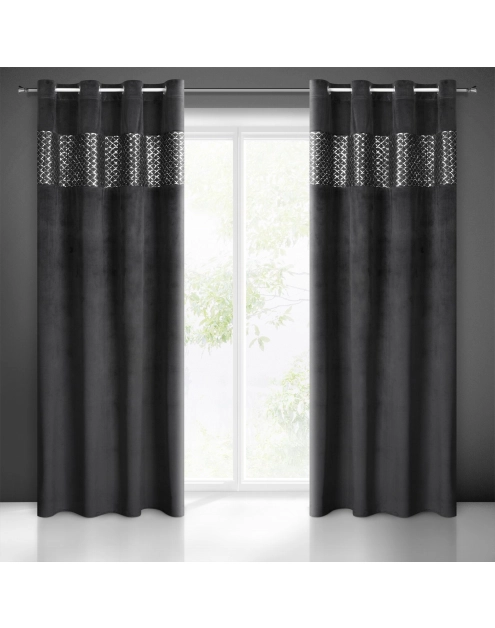 Zdjęcie: Zasłona gotowa Margot 140 x 250 cm czarny EUROFIRANY