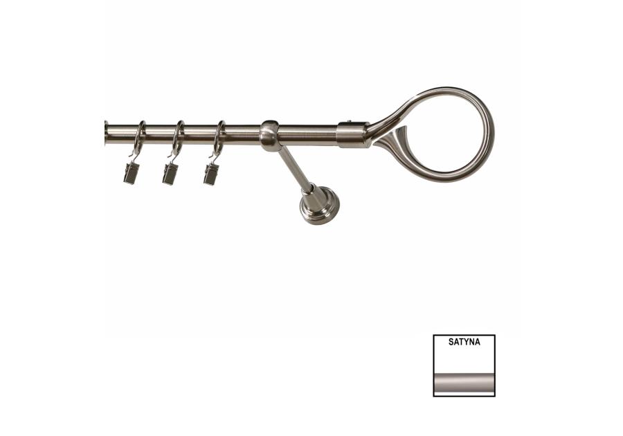 Zdjęcie: Karnisz pojedynczy Zeus fi 19 mm - 200 cm hak satyna KARWEL