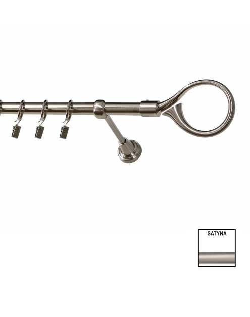 Zdjęcie: Karnisz pojedynczy Zeus fi 19 mm - 200 cm hak satyna KARWEL
