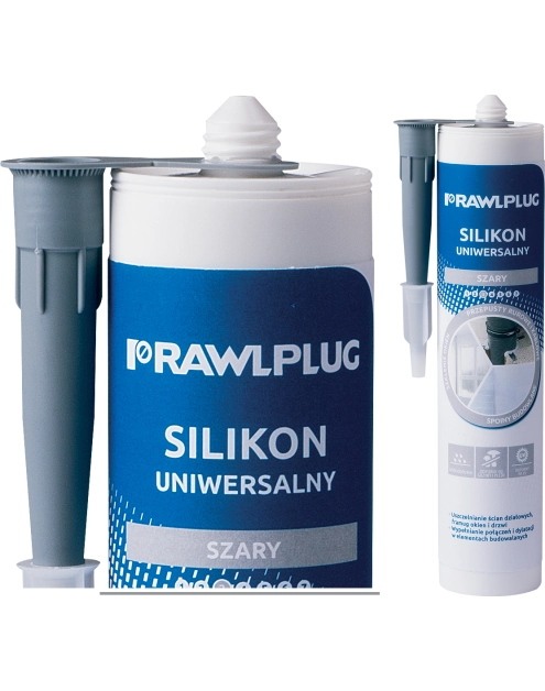 Zdjęcie: Silikon uniwersalny szary 300 ml RAWLPLUG