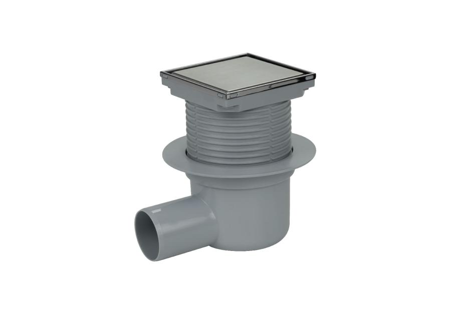 Zdjęcie: Wpust kanalizacyjny regulowany z wyjściem bocznym fi50 mm z kołnierzem i rusztem dwustronnym TYCNER