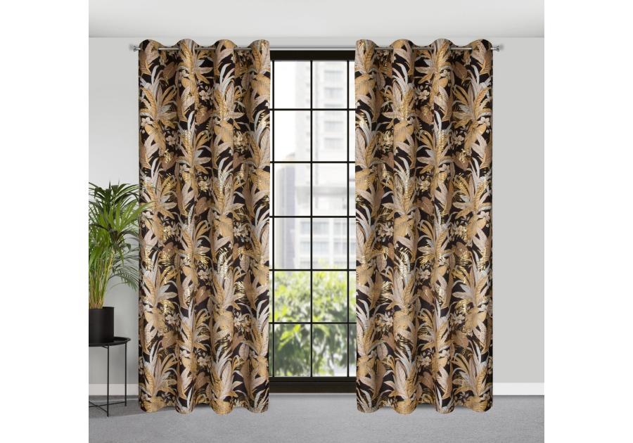 Zdjęcie: Zasłona gotowa Adel140 x 250 cm czarny EUROFIRANY