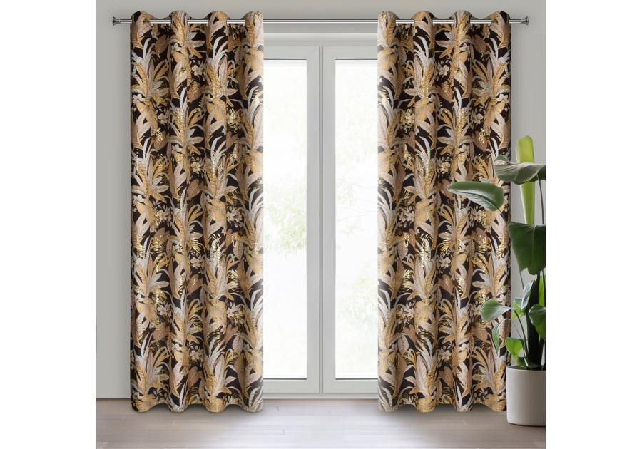 Zdjęcie: Zasłona gotowa Adel140 x 250 cm czarny EUROFIRANY