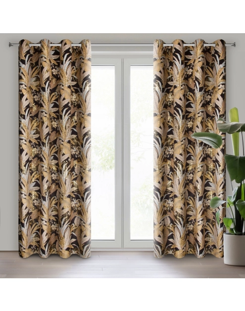 Zdjęcie: Zasłona gotowa Adel140 x 250 cm czarny EUROFIRANY