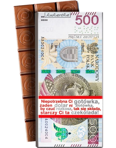 Zdjęcie: CZEKOLADA 108 (500 złotych) BANKNOT CZK-108