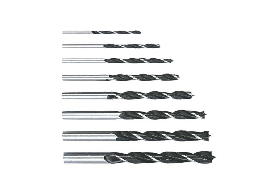 Zdjęcie: Wiertła do drewna spiralne 3-10 mm, zestaw 8 szt. TOP TOOLS
