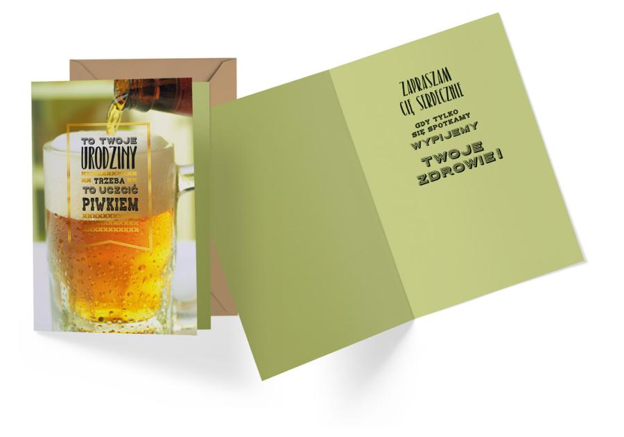 Zdjęcie: Karnet PR-363 Urodziny - piwo KUKARTKA