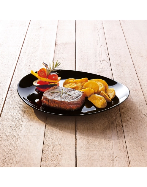 Zdjęcie: Półmisek owalny Steak Friends Time 30 x 26 cm czarny LUMINARC