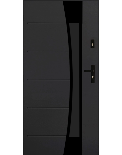 Zdjęcie: Drzwi zewnętrzne diuna antracyt 80l komplet PANTOR
