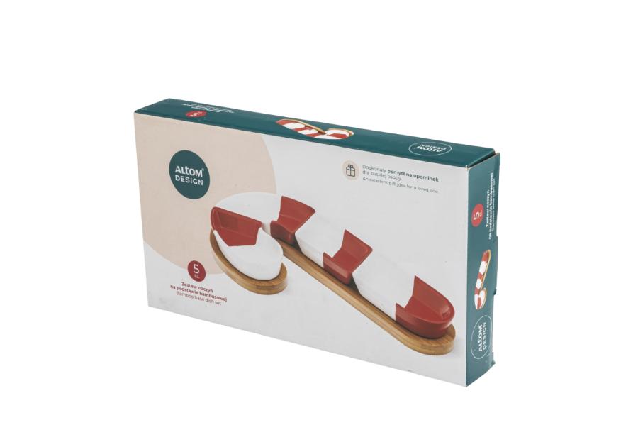 Zdjęcie: Zestaw naczyń na podstawie bambusowej 30x16,5x3,5 cm dekoracja cukrowa laseczka ALTOM DESIGN