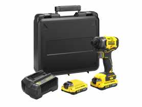 Zakrętarka udarowa brzeszczotkowa 18V-V20 z 2 akumulatorami 2,0Ah i kufrem STANLEY FATMAX