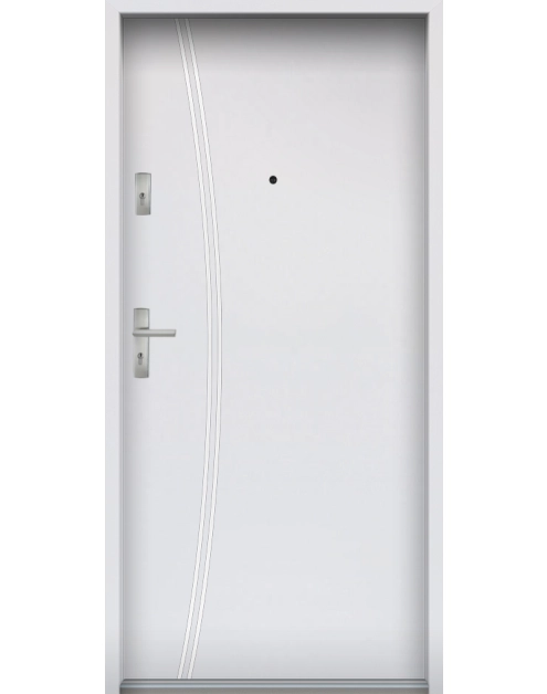 Zdjęcie: Drzwi wejściowe do mieszkań Bastion R-61 Biały 90 cm prawe OSP KR CENTER
