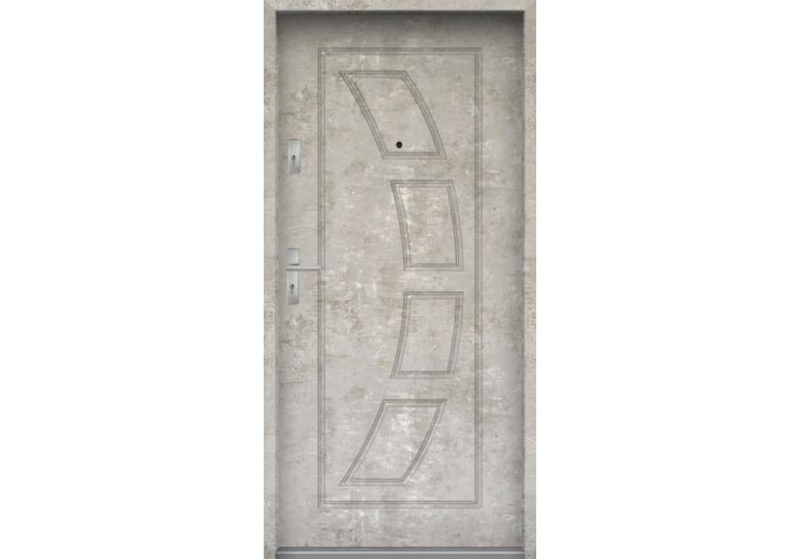 Zdjęcie: Drzwi wejściowe do mieszkań Bastion T-17 Beton naturalny 90 cm prawe OSPŁ KR CENTER