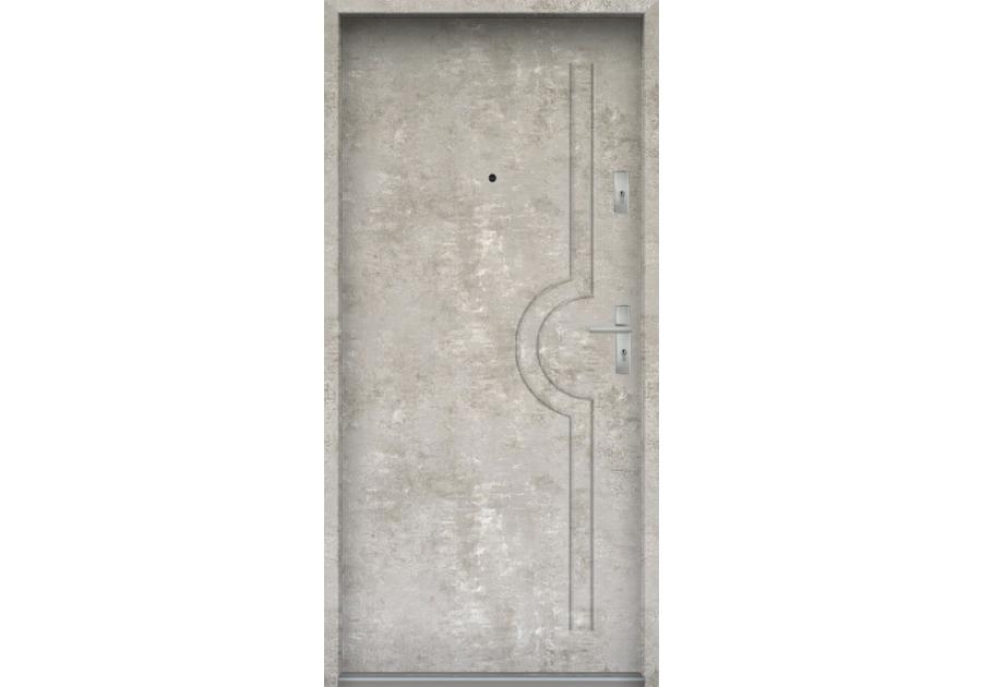 Zdjęcie: Drzwi wejściowe do mieszkań Bastion N-03 Beton naturalny 80 cm (NW) lewe ODR KR CENTER