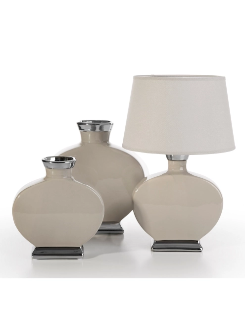 Zdjęcie: Wazon Emmy 25x10x27 cm beżowo-srebrny EUROFIRANY