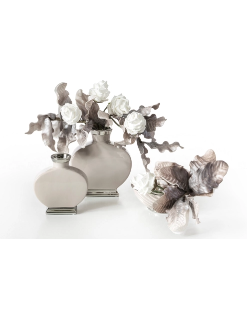 Zdjęcie: Wazon Emmy 25x10x27 cm beżowo-srebrny EUROFIRANY