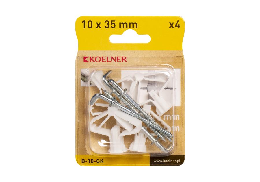Zdjęcie: Kołek rozporowy fi 10 typu bigips z hakiem 4 sztuki KOELNER
