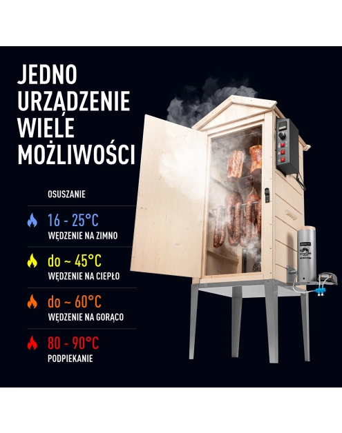 Zdjęcie: Wędzarnia elektryczna dragON Plywood Nature 100E z modułem grzejnym i sterownikiem BROWIN