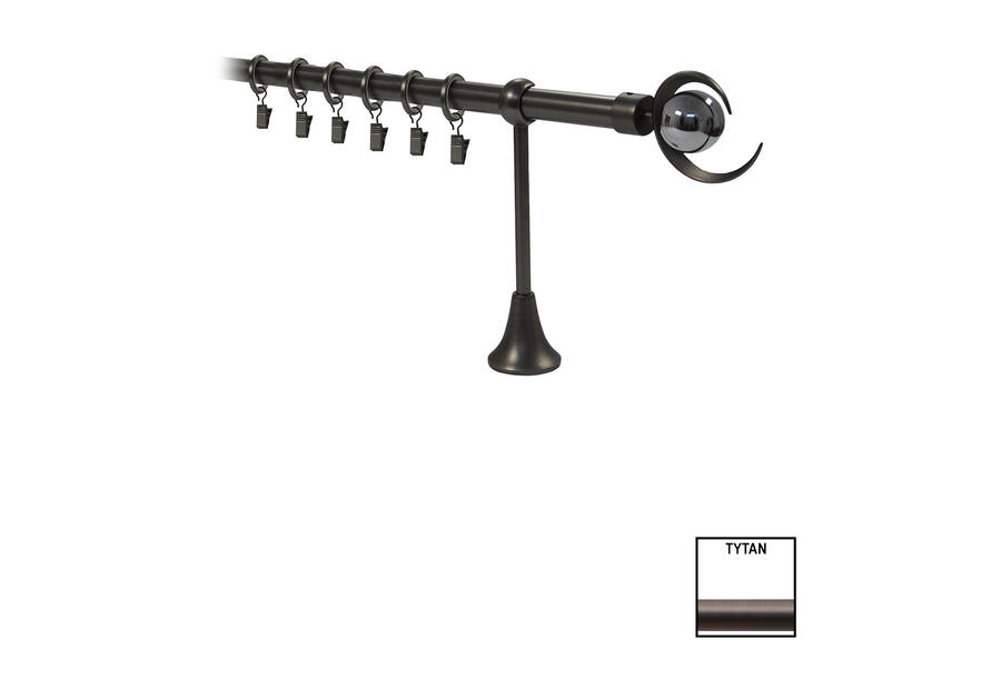 Zdjęcie: Karnisz pojedynczy Victoria fi 19 mm - 240 cm tytan luna KARWEL