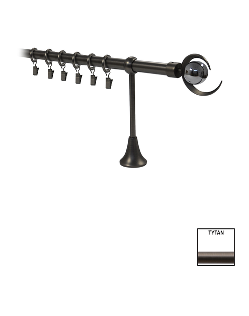 Zdjęcie: Karnisz pojedynczy Victoria fi 19 mm - 240 cm tytan luna KARWEL