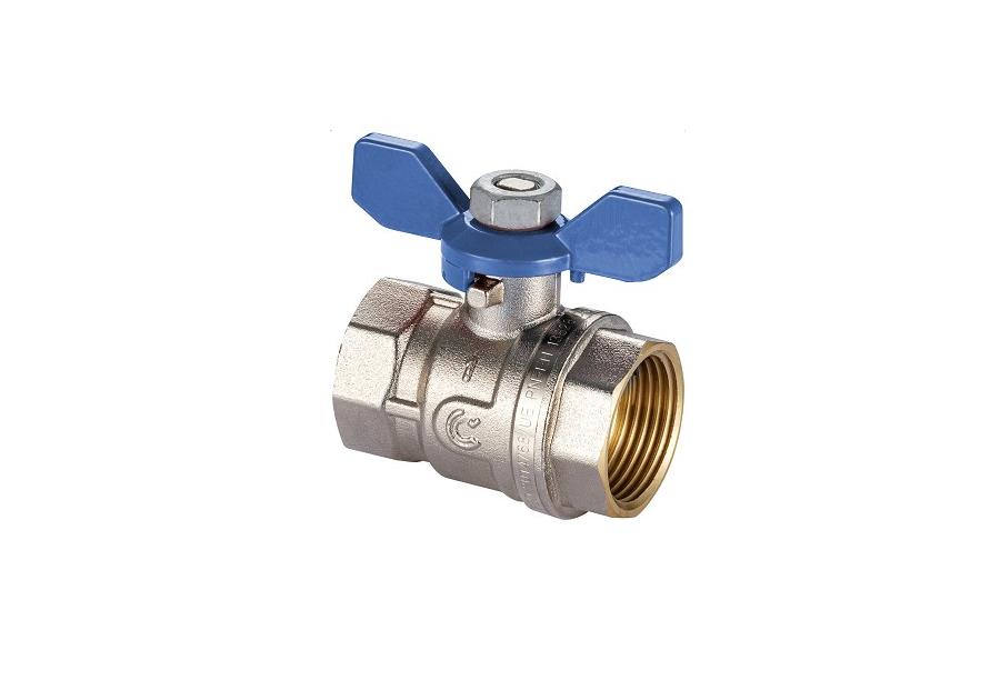 Zdjęcie: Zawór kulowy S30 W/W 1/2" z motylkiem niebieskim, PN30 CALIDO