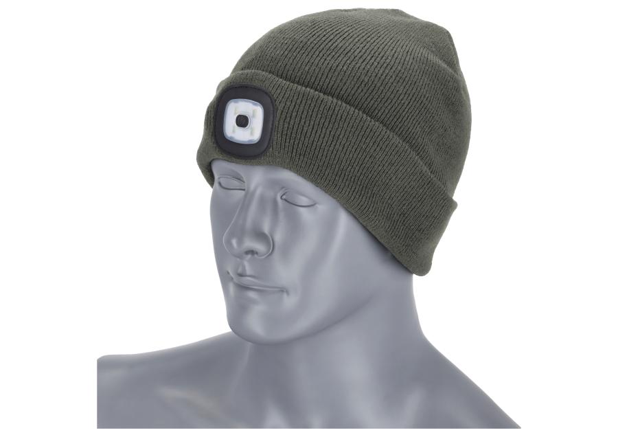 Zdjęcie: Czapka zimowa z latarką Ray szara STALCO
