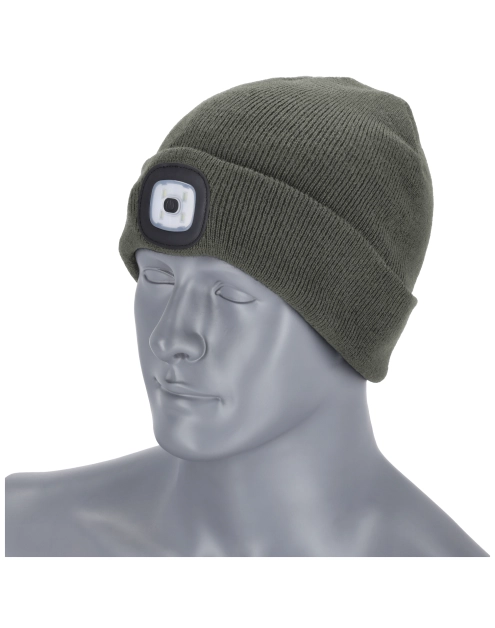 Zdjęcie: Czapka zimowa z latarką Ray szara STALCO