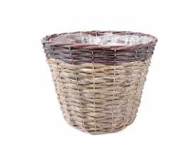 Osłonka na doniczkę wiklinowa 29x22 cm duża  TIN TOURS