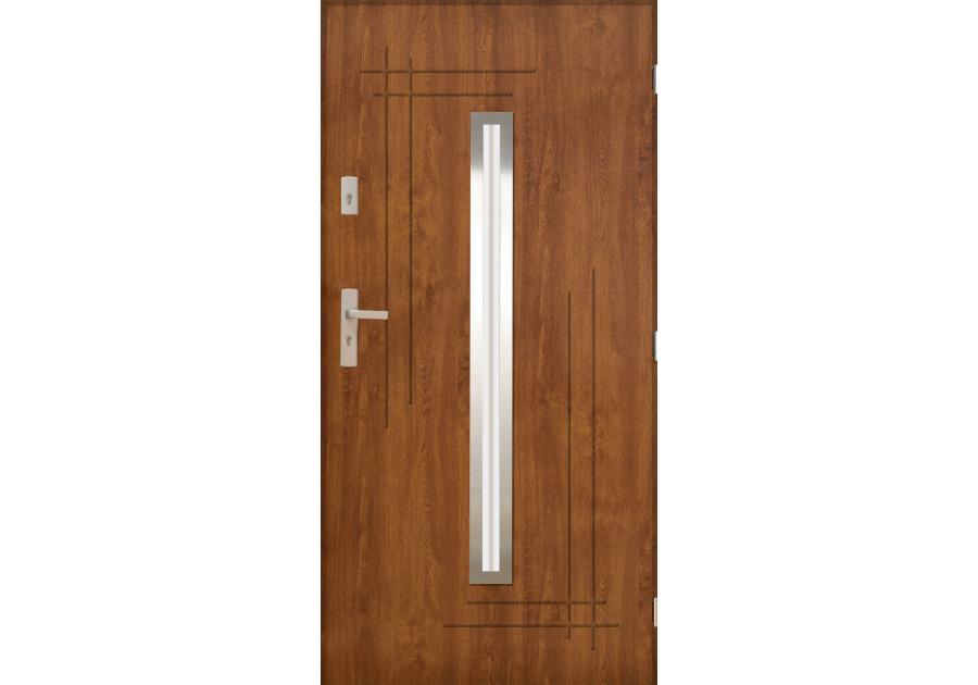 Zdjęcie: Drzwi zewnętrzne alfa złoty dąb 80p komplet PANTOR